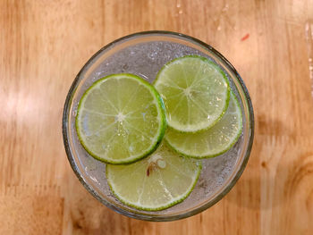 Close-up of drink in glass on table