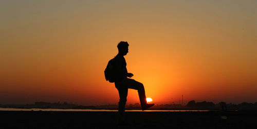 Football in the sunset