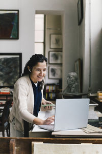 Businesswoman working at office