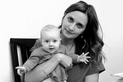 Portrait of mother and son