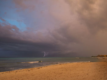 Scenic view of beach against sky