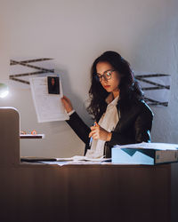 Portrait of businesswoman working at office