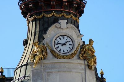 Low angle view of statue against the sky