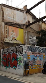 Graffiti on wall in city