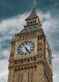 Low angle view of big ben against sky