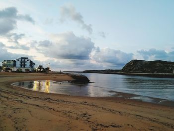 Scenic view of beach against sky