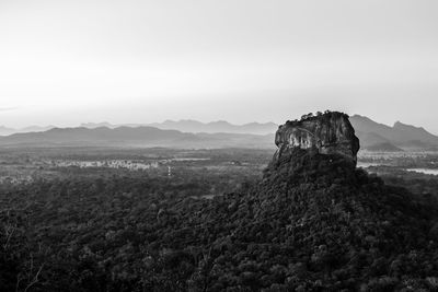 Scenic view of mountains against clear sky