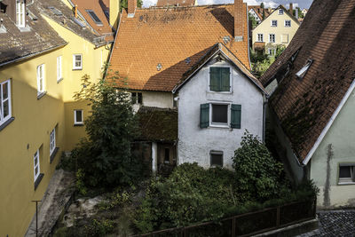 High angle view of residential buildings