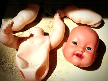 Close-up of cute baby girl with toy