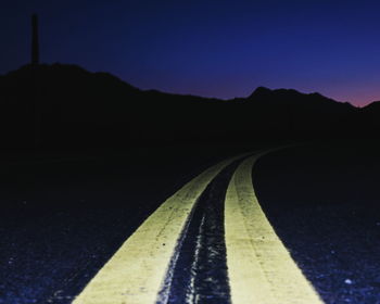 Empty road at night