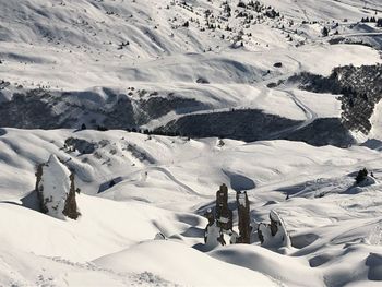 Scenic view of snowcapped mountains