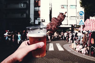 Woman looking at city