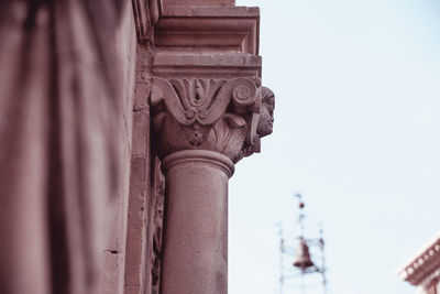 Low angle view of statue against clear sky