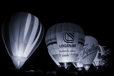 Low angle view of hot air balloon against sky