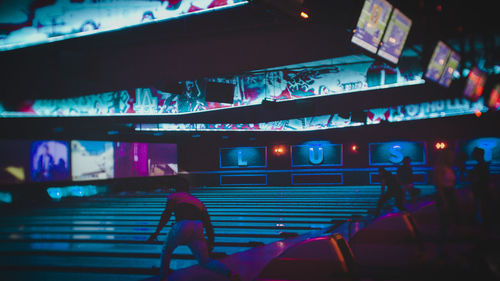 Close-up of illuminated lighting equipment