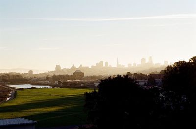 High angle view of city