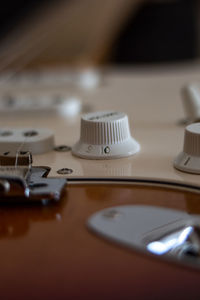 Close-up of jigsaw pieces on table