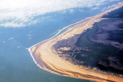 High angle view of sea shore