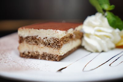 Close-up of cake in plate