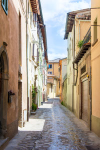 Narrow alley amidst buildings in town