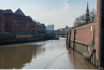 River by city against sky