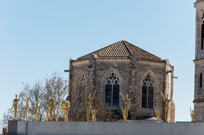 Low angle view of building against clear sky