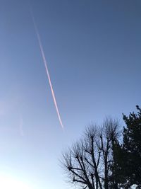 Low angle view of vapor trail in sky