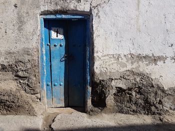 Closed door of old building