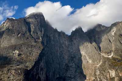 The troll wall or trollveggen, romsdalen valley, rauma, møre og romsdal, norway.