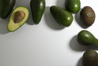 High angle view of fruits on table