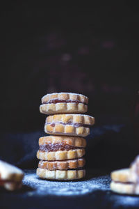 Close-up of cookies on table