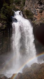 Scenic view of waterfall