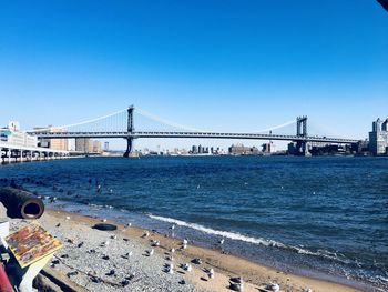 Suspension bridge over sea