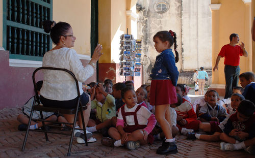 People sitting on table