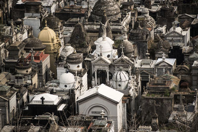 High angle view of buildings in a city