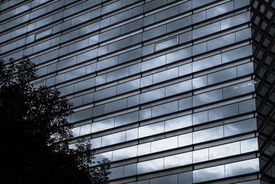 Low angle view of modern building against sky