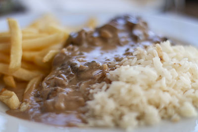 Close-up of meal served in plate