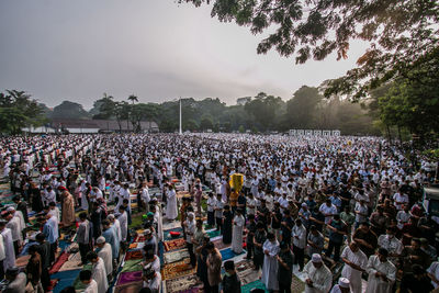 High angle view of crowd at stadium