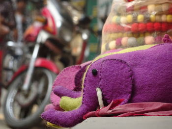 Close-up of multi colored toy