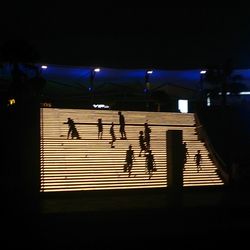 View of illuminated lights at night