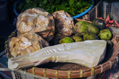Close-up of vegetables for sale at market