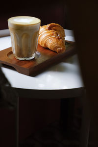 Close-up of breakfast served on table