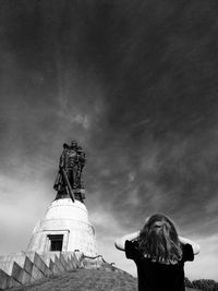 Low angle view of statue of building