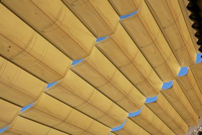 Low angle view of yellow wall