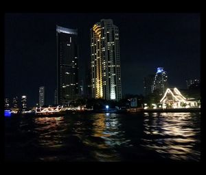 Illuminated city at night