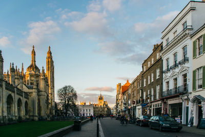 City street against cloudy sky