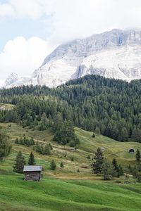 Scenic view of landscape and mountains against sky