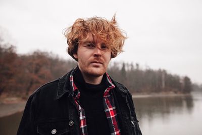 Portrait of man with tousled hair