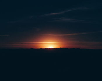 Silhouette of landscape at sunset