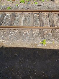 High angle view of railroad track